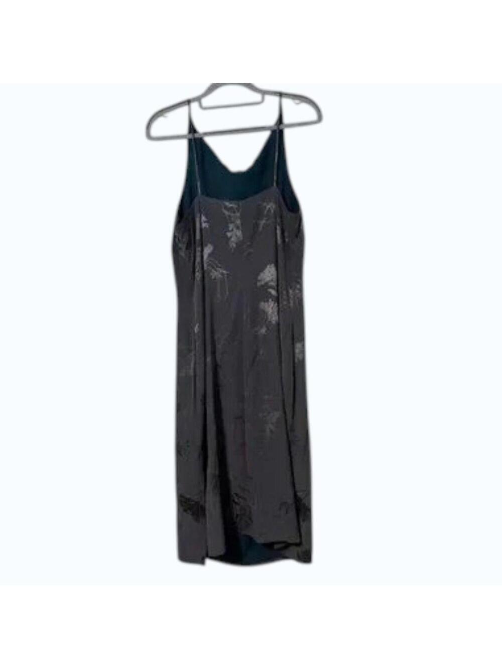 Charcoal Gray Midi Slip Dress by Andrea Polizzi